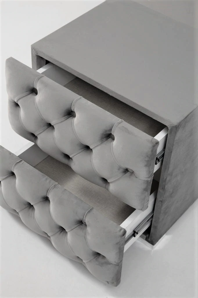 Table de chevet grise