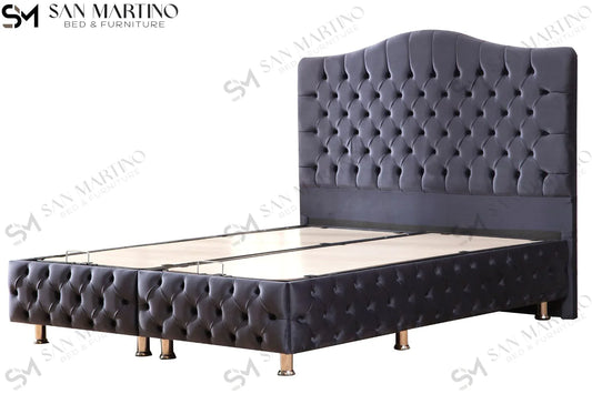 Lit double coffre en Velours – PARIS GRIS ANTHRACITE