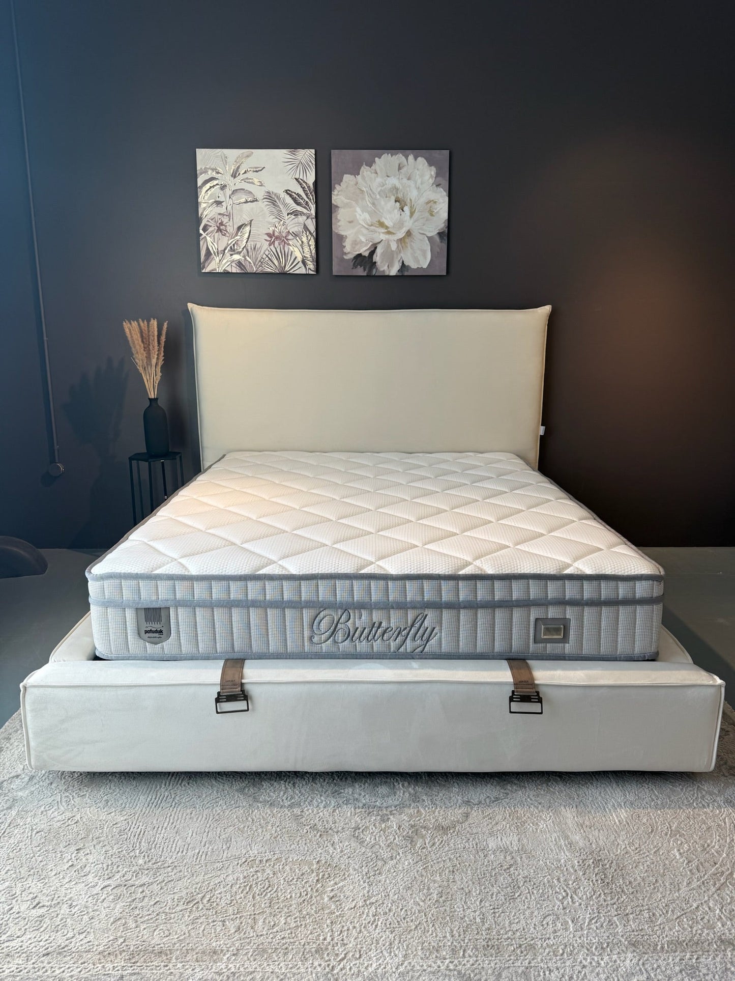 Lit double coffre en Velours – Lovely