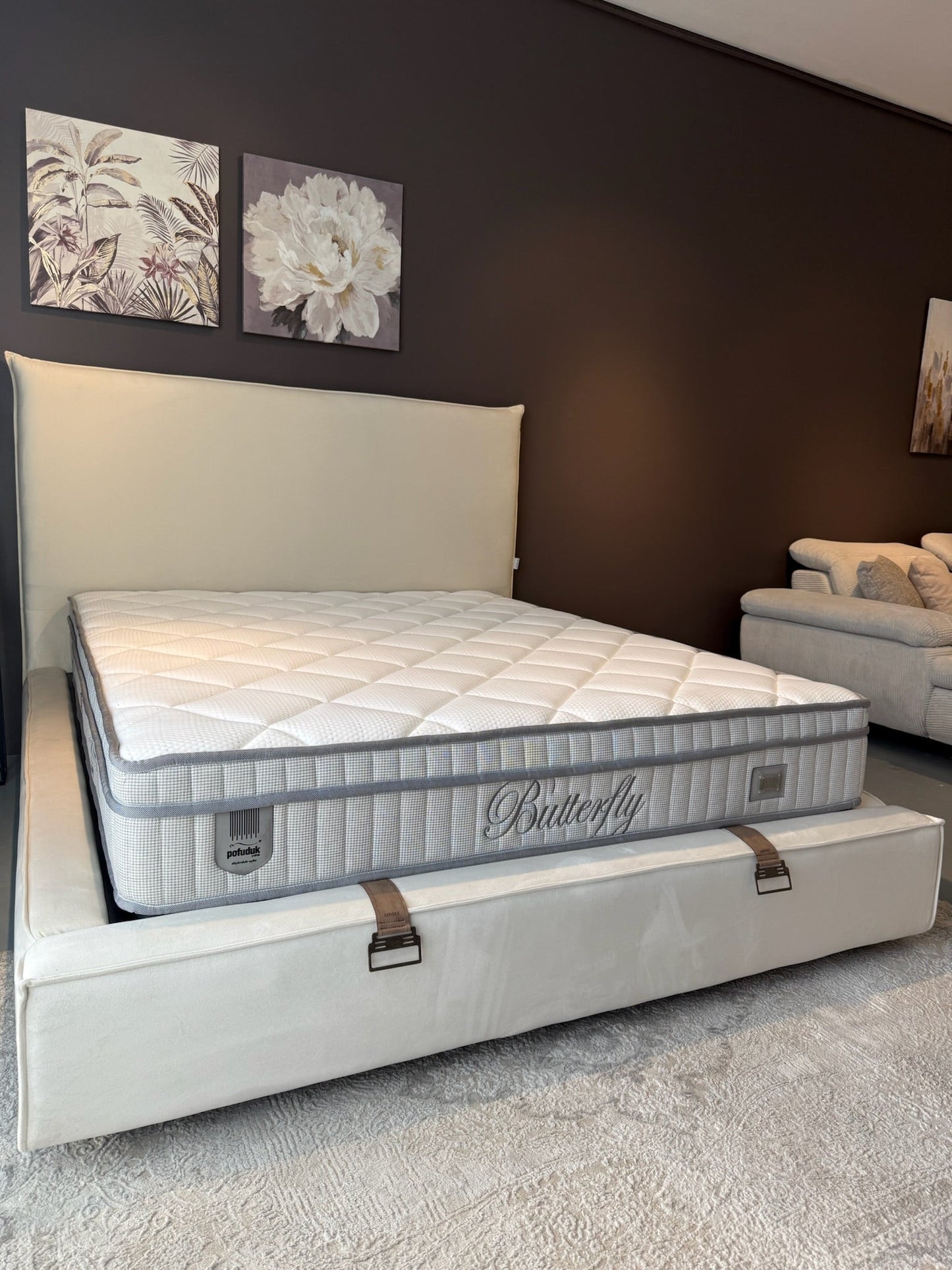 Lit double coffre en Velours – Lovely