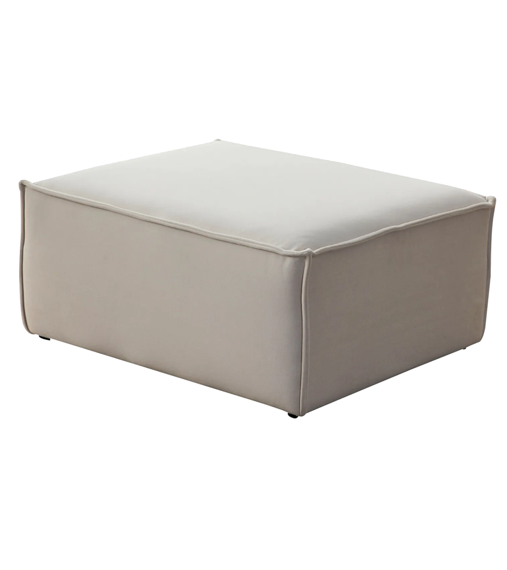 Canapé Modulable Elégance Velours Beige 4+1 Pouf